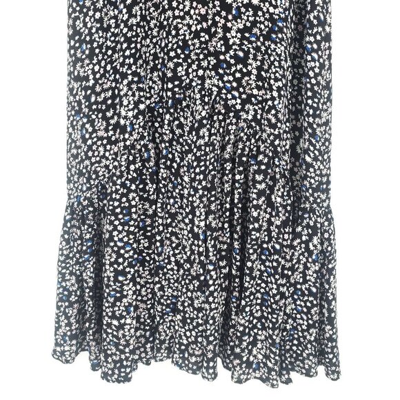 Rebecca Taylor Sleeveless Pop Flower Sleeveless Slip Dress Black Silk Size 6 - Picture 5 of 12